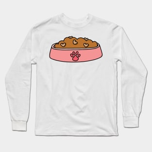 Pink Heart Pet Food Bowl Long Sleeve T-Shirt